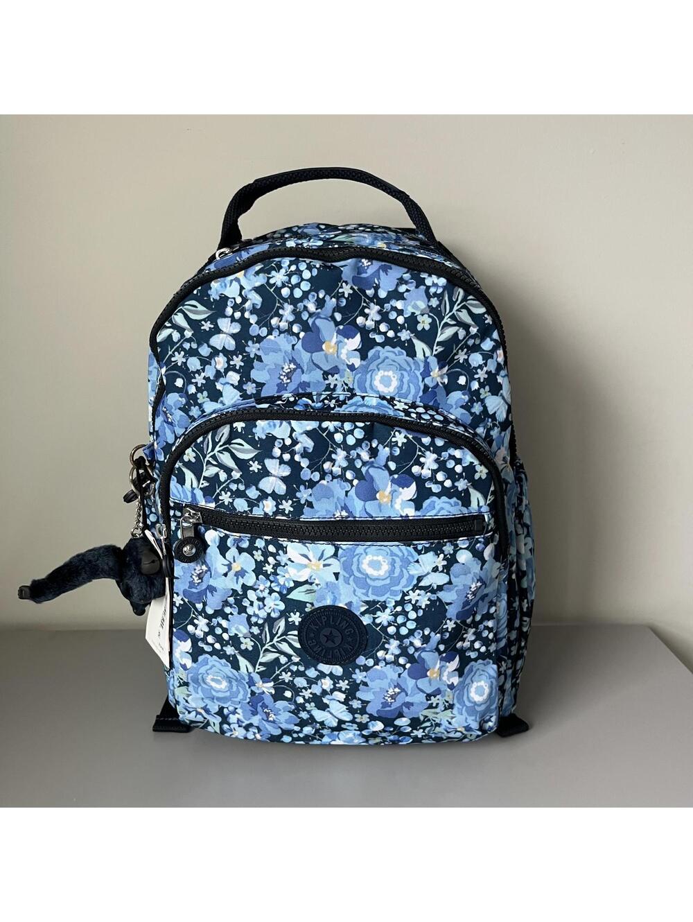 Kipling Seoul Small Tablet Backpack in Blue Flowers Print NWT